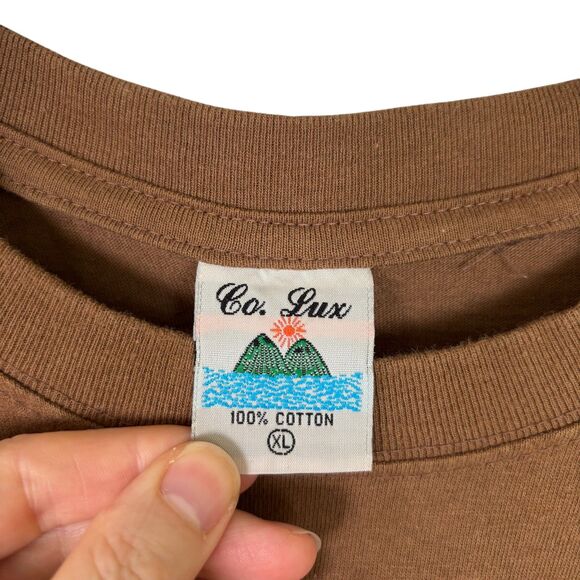 Co. Lux Personajes Mayas Guatemala Brown Graphic T-Shirt Men’s XL 100% Cotton - Picture 3 of 5